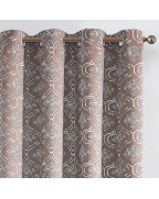 Taupe Plaid Clover Print Blackout Insulation Curtains
